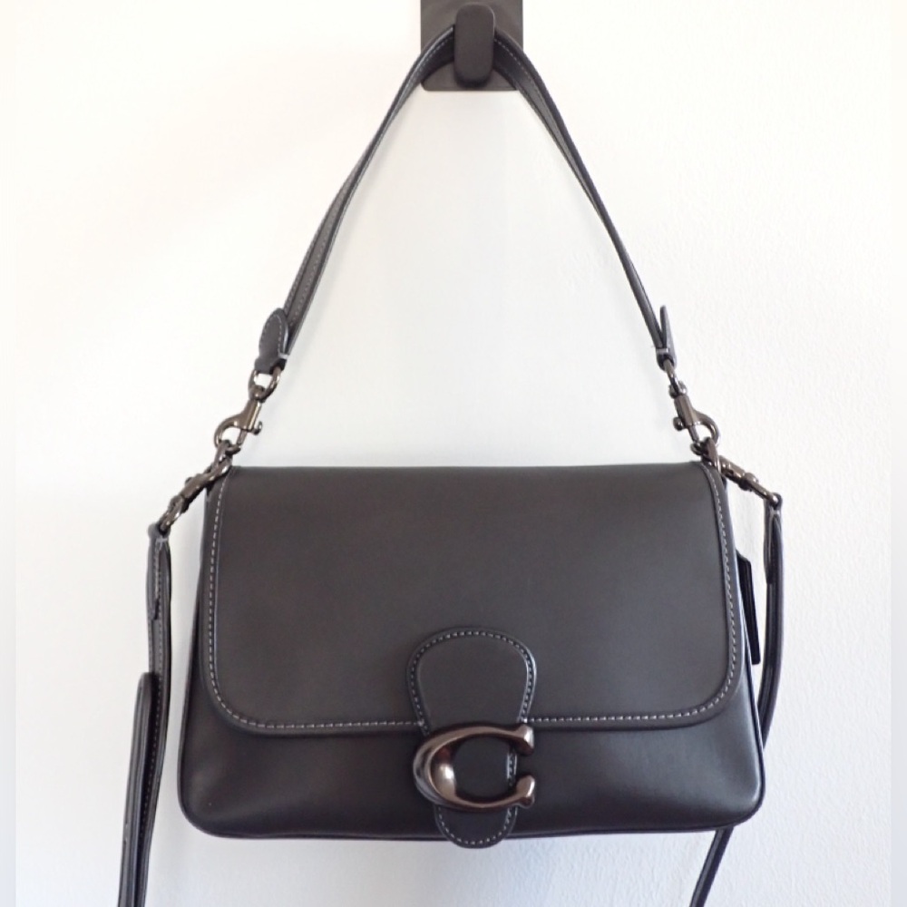 Coach Tabby Soft Leather Shoulder Bag- All black
